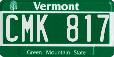 VT license plate CMK817