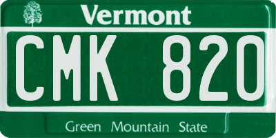 VT license plate CMK820