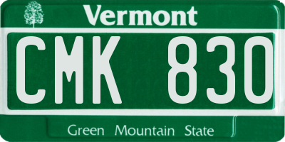 VT license plate CMK830