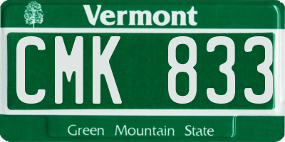 VT license plate CMK833