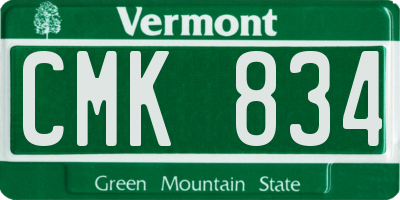 VT license plate CMK834