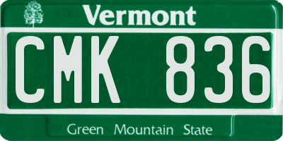 VT license plate CMK836