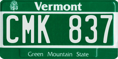 VT license plate CMK837