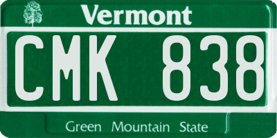VT license plate CMK838
