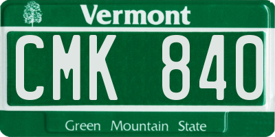 VT license plate CMK840