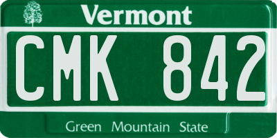 VT license plate CMK842