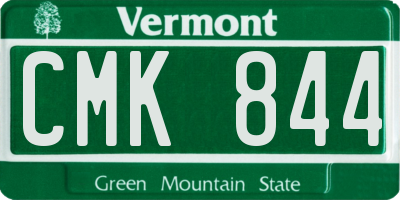 VT license plate CMK844
