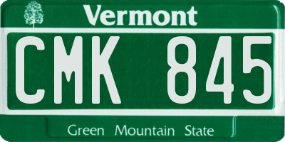 VT license plate CMK845