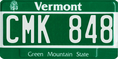 VT license plate CMK848