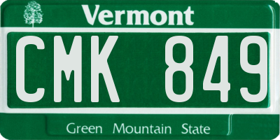 VT license plate CMK849