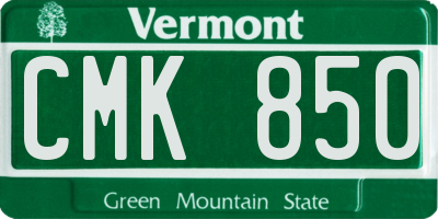 VT license plate CMK850