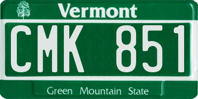 VT license plate CMK851