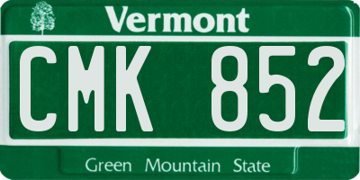 VT license plate CMK852