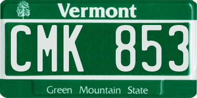 VT license plate CMK853