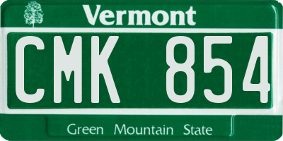 VT license plate CMK854