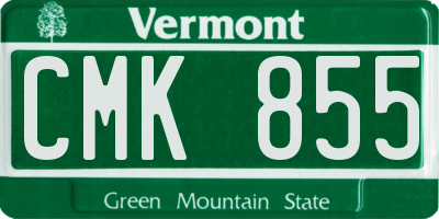 VT license plate CMK855