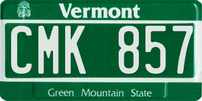 VT license plate CMK857