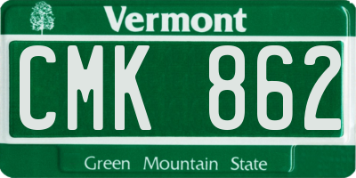 VT license plate CMK862
