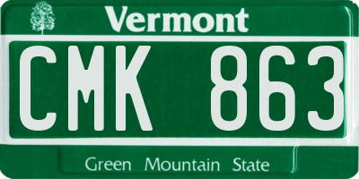 VT license plate CMK863