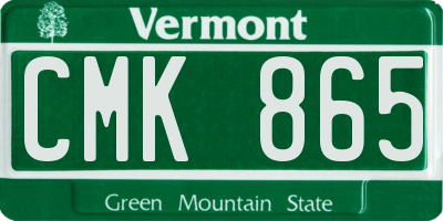 VT license plate CMK865
