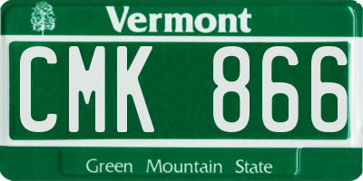 VT license plate CMK866