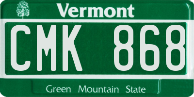 VT license plate CMK868