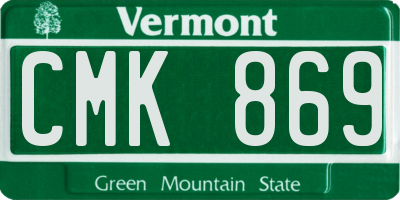 VT license plate CMK869