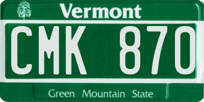 VT license plate CMK870