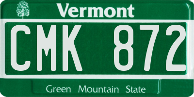 VT license plate CMK872