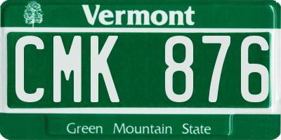 VT license plate CMK876