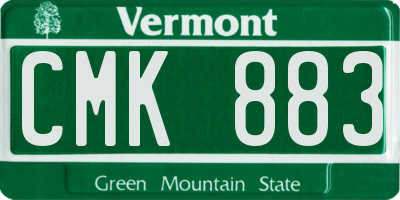 VT license plate CMK883