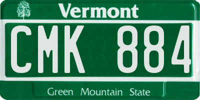 VT license plate CMK884