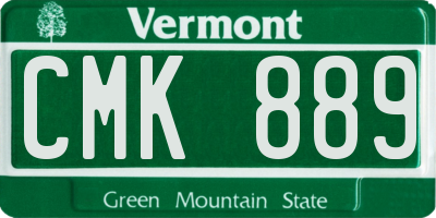 VT license plate CMK889