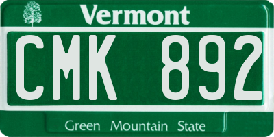 VT license plate CMK892