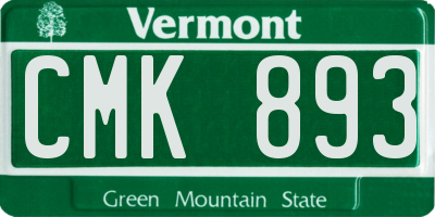VT license plate CMK893