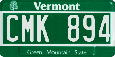 VT license plate CMK894
