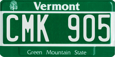 VT license plate CMK905