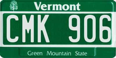 VT license plate CMK906