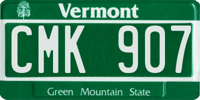VT license plate CMK907