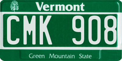 VT license plate CMK908