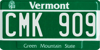 VT license plate CMK909
