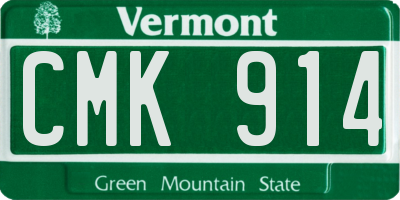 VT license plate CMK914