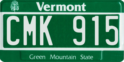 VT license plate CMK915