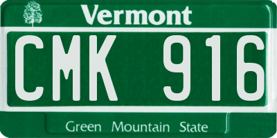 VT license plate CMK916