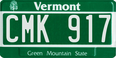 VT license plate CMK917