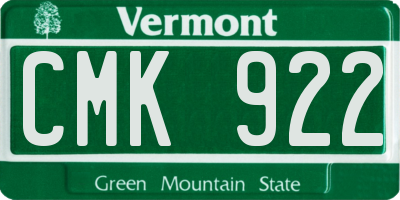 VT license plate CMK922