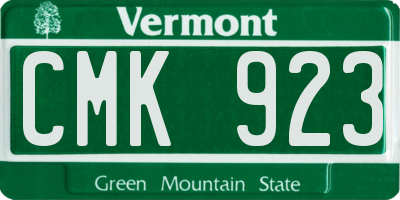 VT license plate CMK923