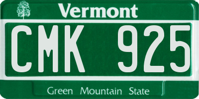 VT license plate CMK925