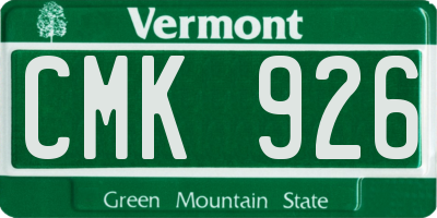 VT license plate CMK926