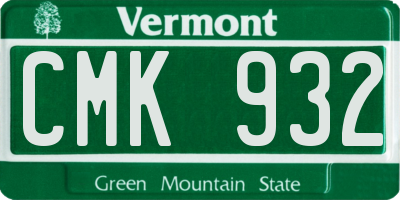 VT license plate CMK932